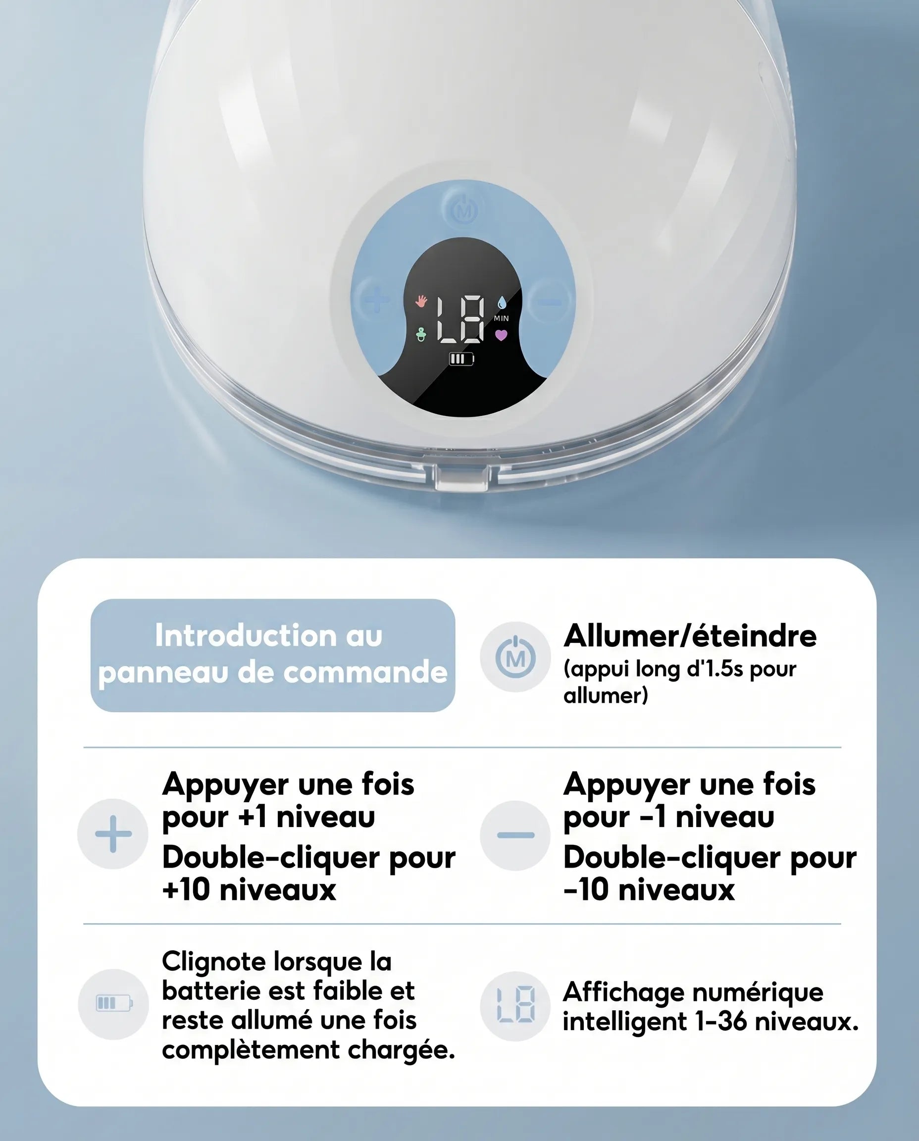 Tire-lait électrique portable mains libres EB46