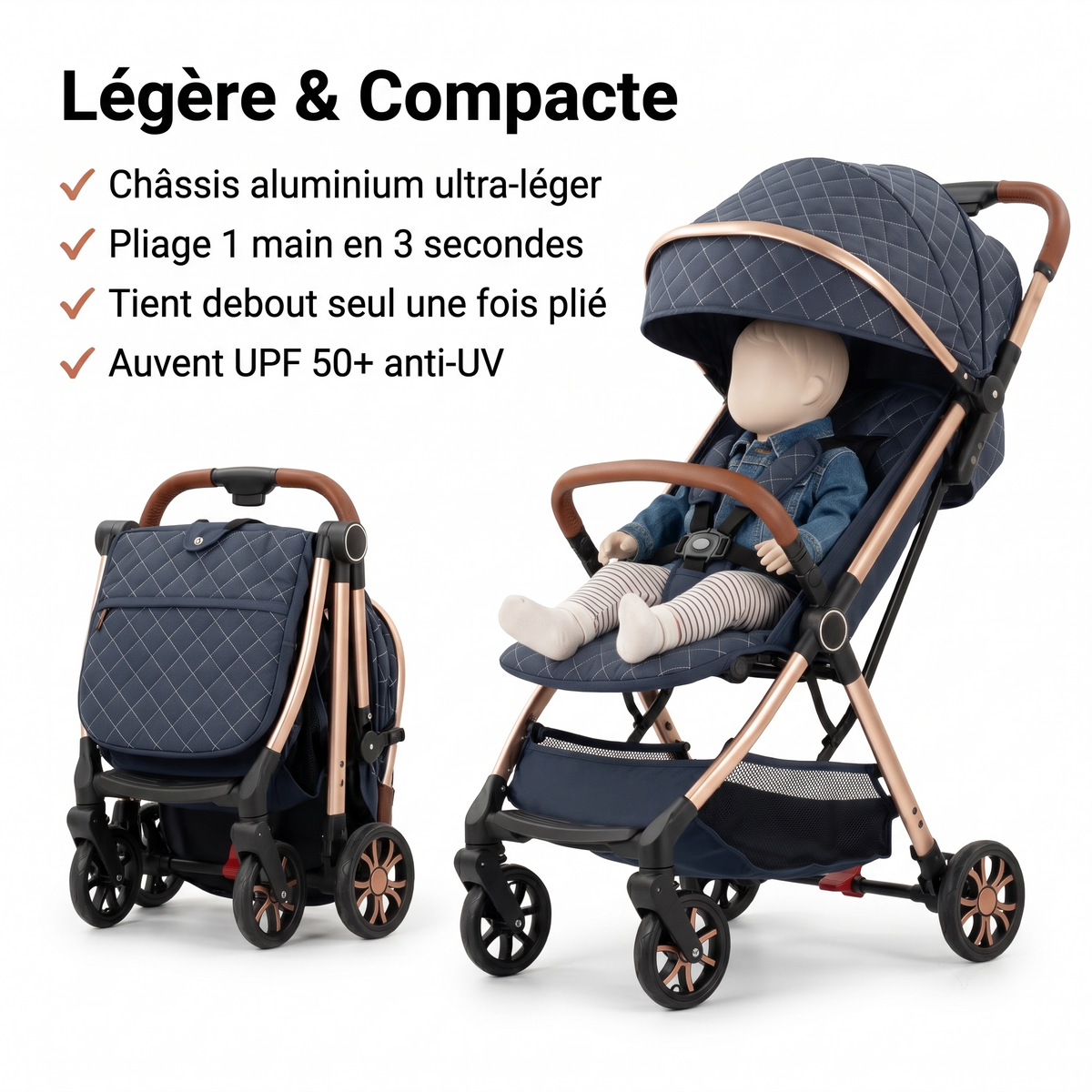 Poussette DIDAM - légère facile à porter