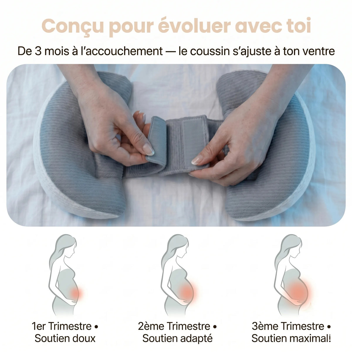 Coussin grossesse Argi - soulagement douleurs dos et hanches