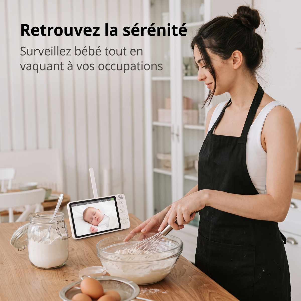 Babyphone Serena - écran 5 pouces HD 720P vision nocturne