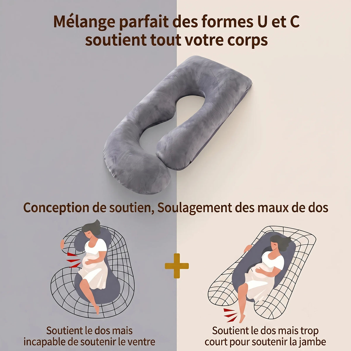 Coussin grossesse TIMA forme G - confort maternité