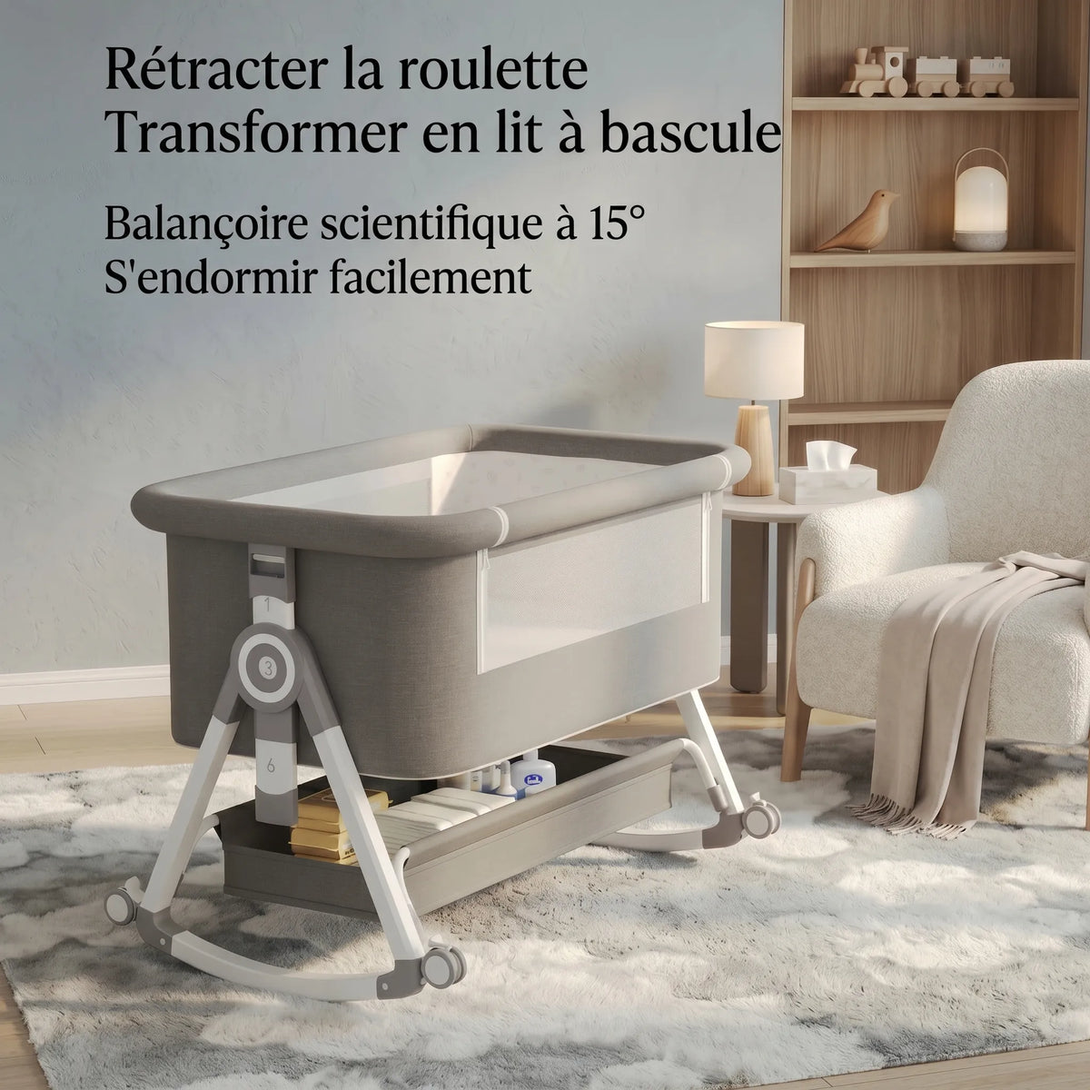 Berceau bébé pliable 5en1 - lifestyle maman et bébé