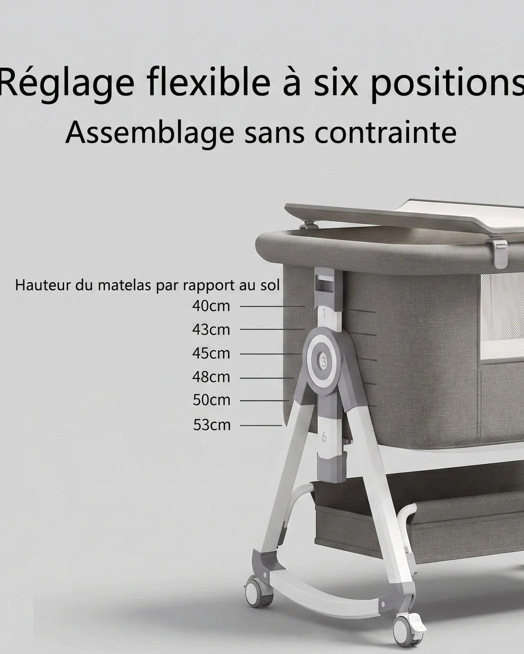 Berceau bébé - roues rotatives avec blocage