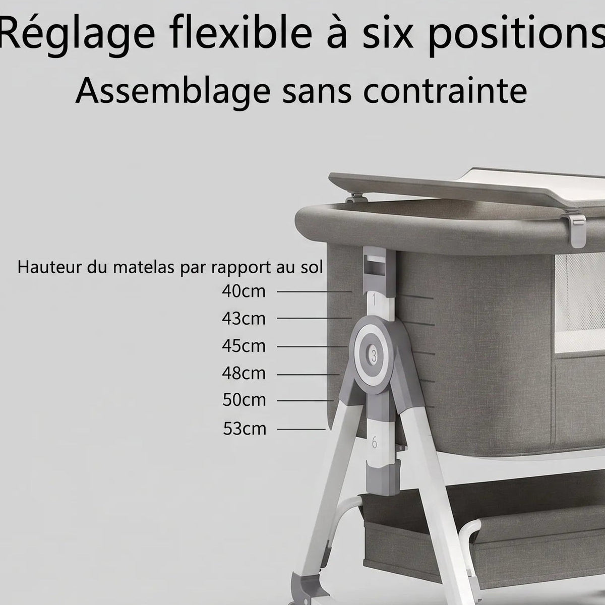 Berceau bébé - roues rotatives avec blocage