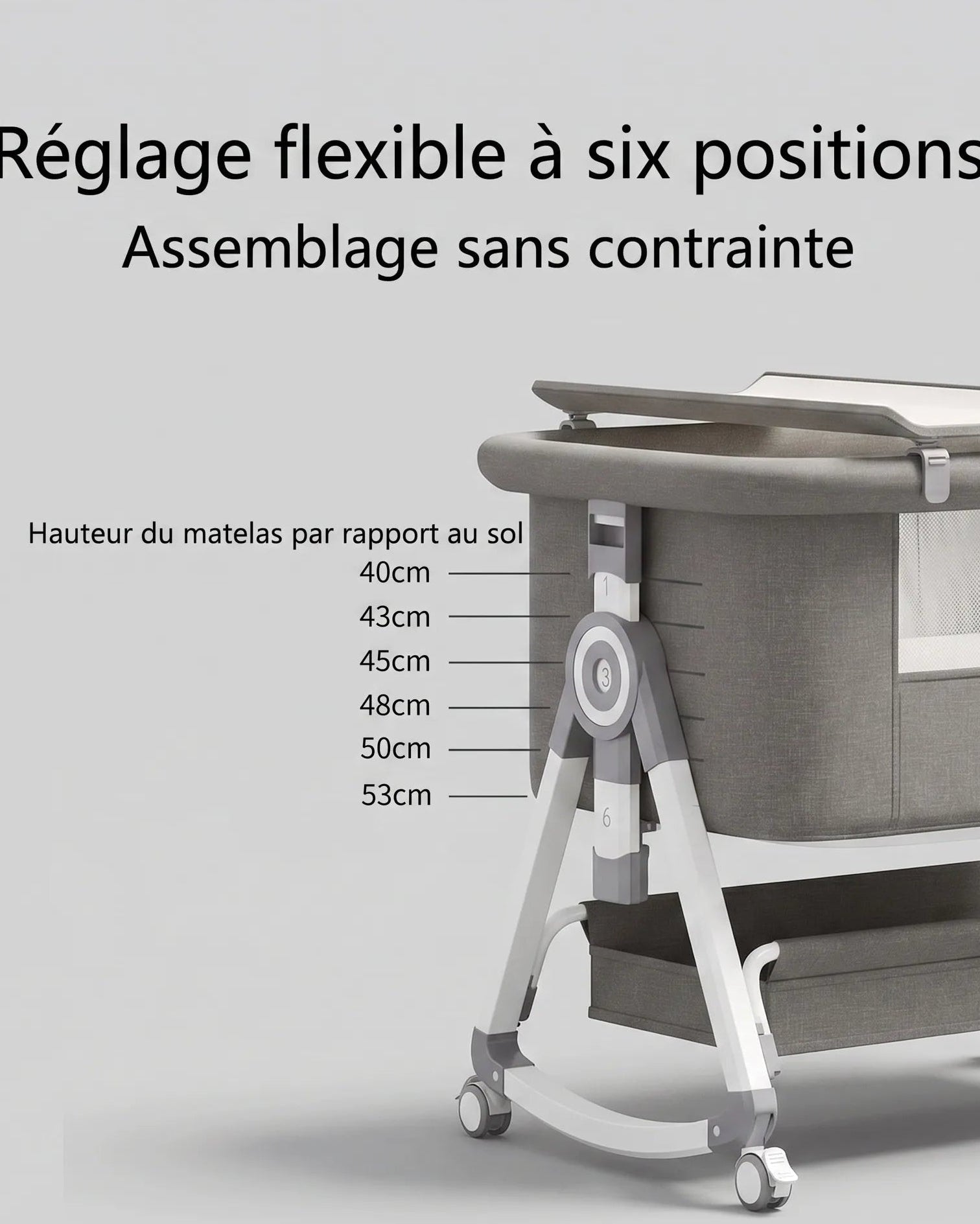 Berceau bébé - roues rotatives avec blocage