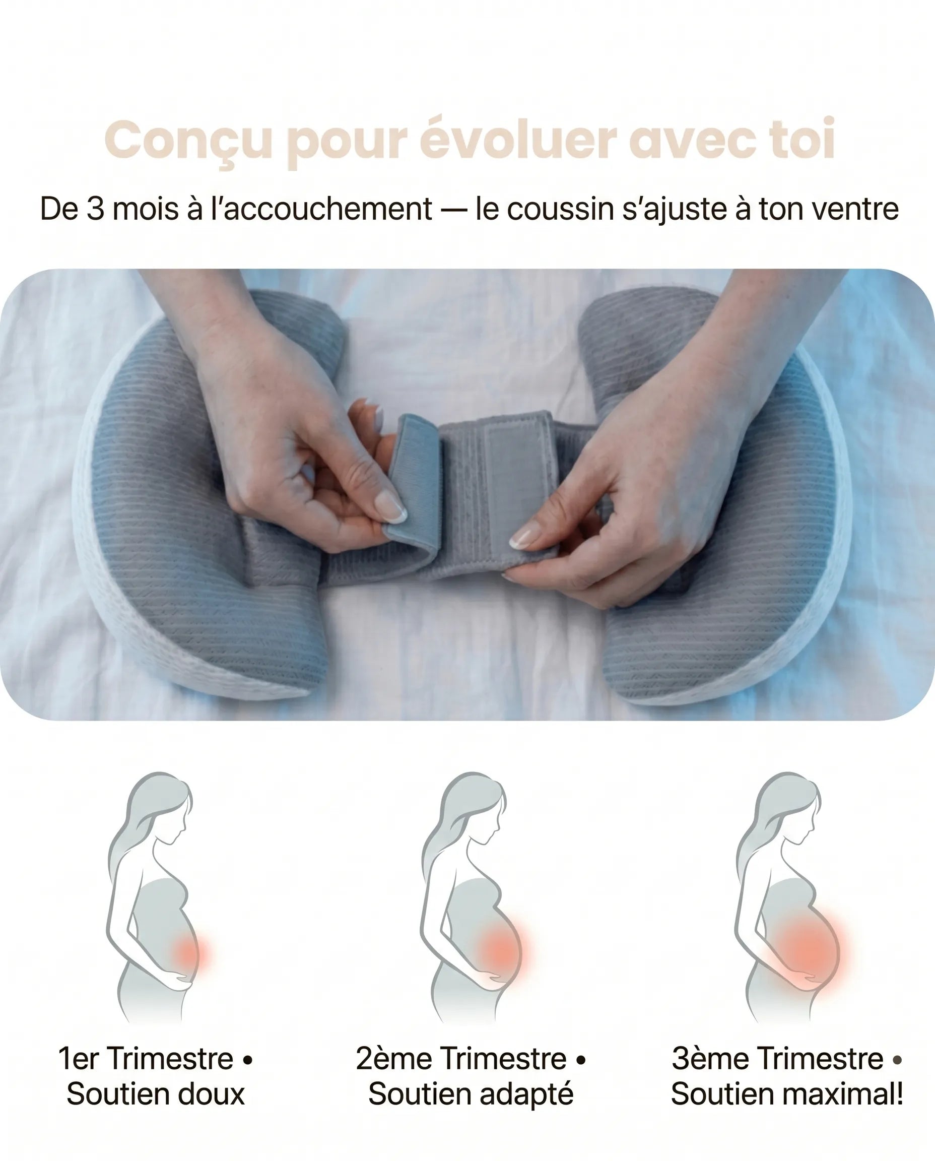 Coussin grossesse incliné - position de sommeil