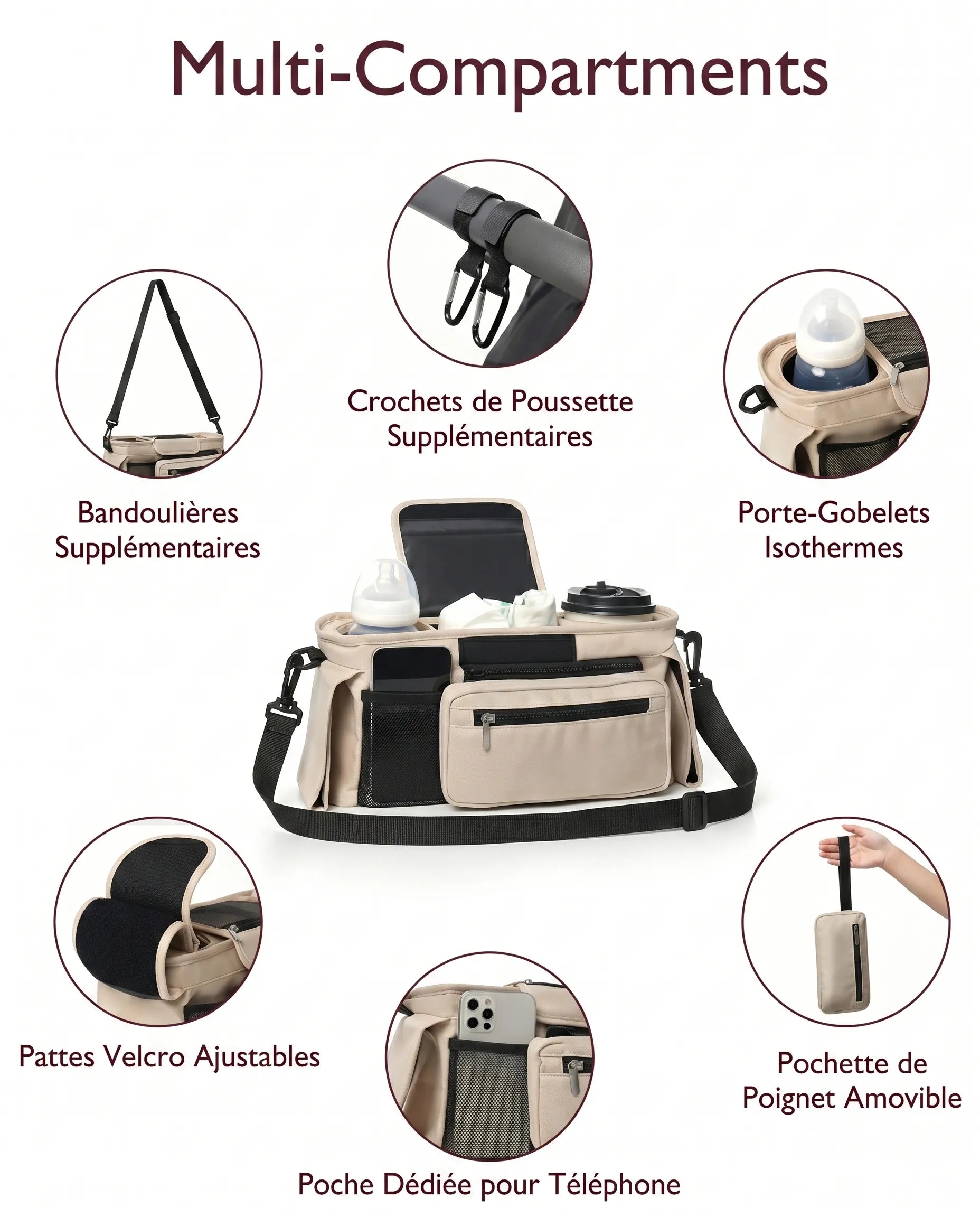 Organiseur poussette - fixation universelle